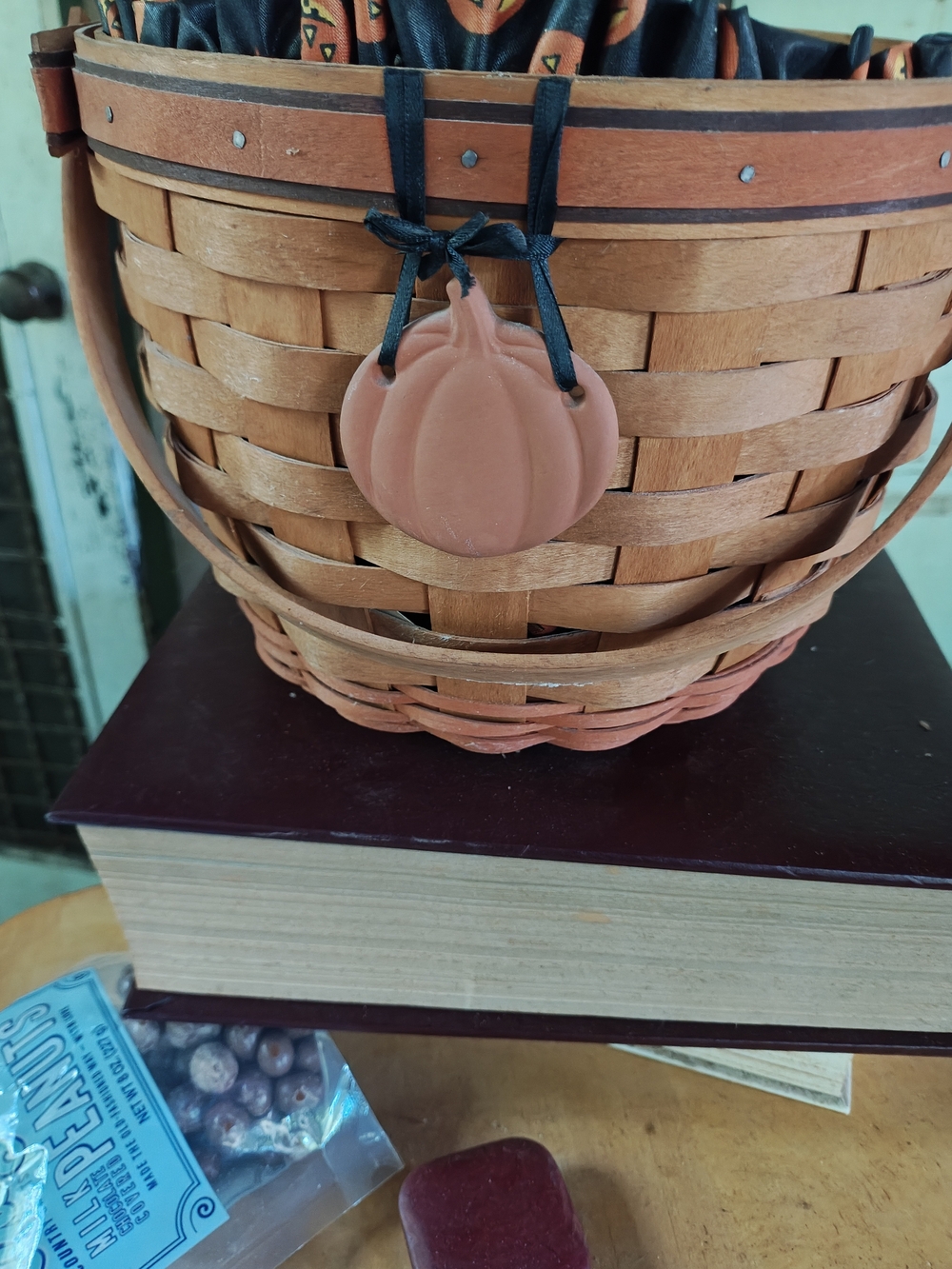Longaberger Handwoven Basket in Warm Brown and Tan